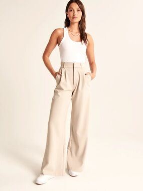 High-Waist Wide-Leg Trouser Pants
